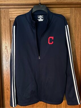 Navy Cleveland Zip Track Jacket with Red 'C'